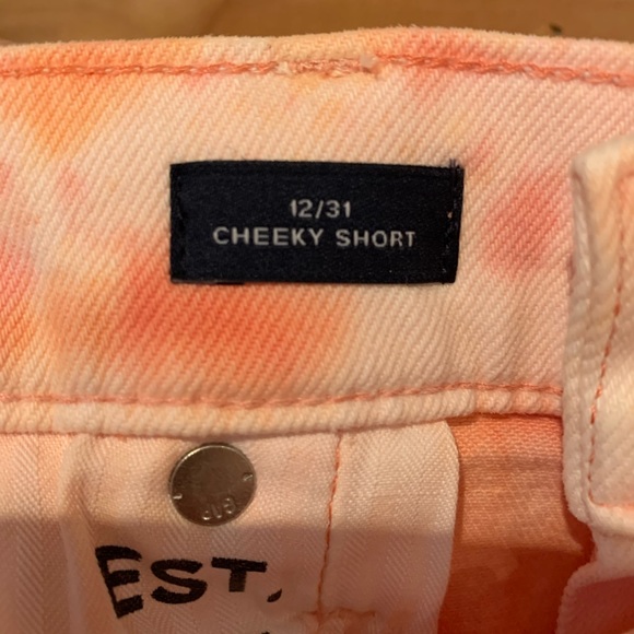 GAP Cheeky Short Orange Tye Dye Size 31 - Picture 5 of 11